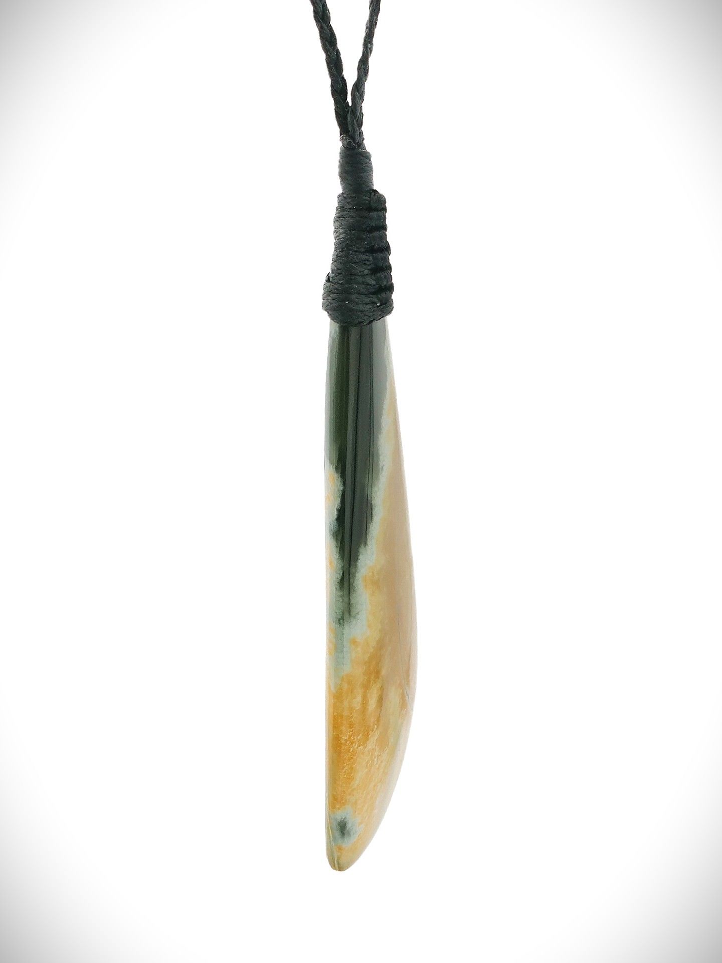 Moko Pounamu Roimata (Teardrop) NZ Genuine Inanga Flower Greenstone - Rotowaro