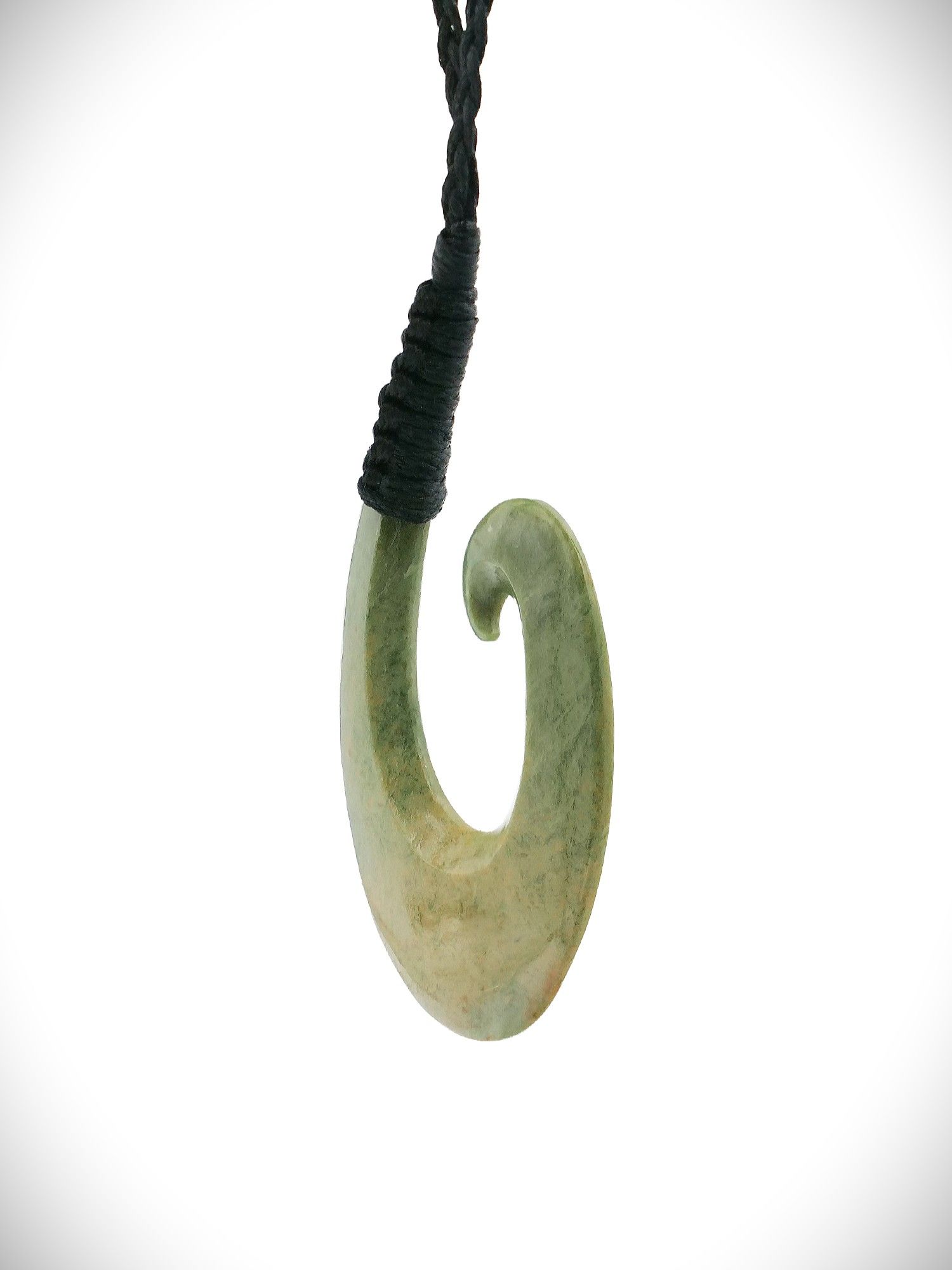 Moko Pounamu Hei Matau (Hook) NZ Genuine Raukaraka Greenstone - Horotiu