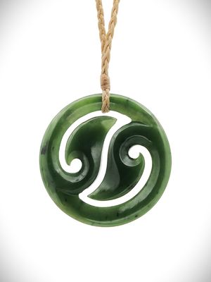 Moko Pounamu Yin Yang Porohita NZ Genuine Kawakawa Greenstone - Ohautira Moko Pounamu Yin Yang Porohita NZ Genuine Kawakawa Greenstone - Ohautira