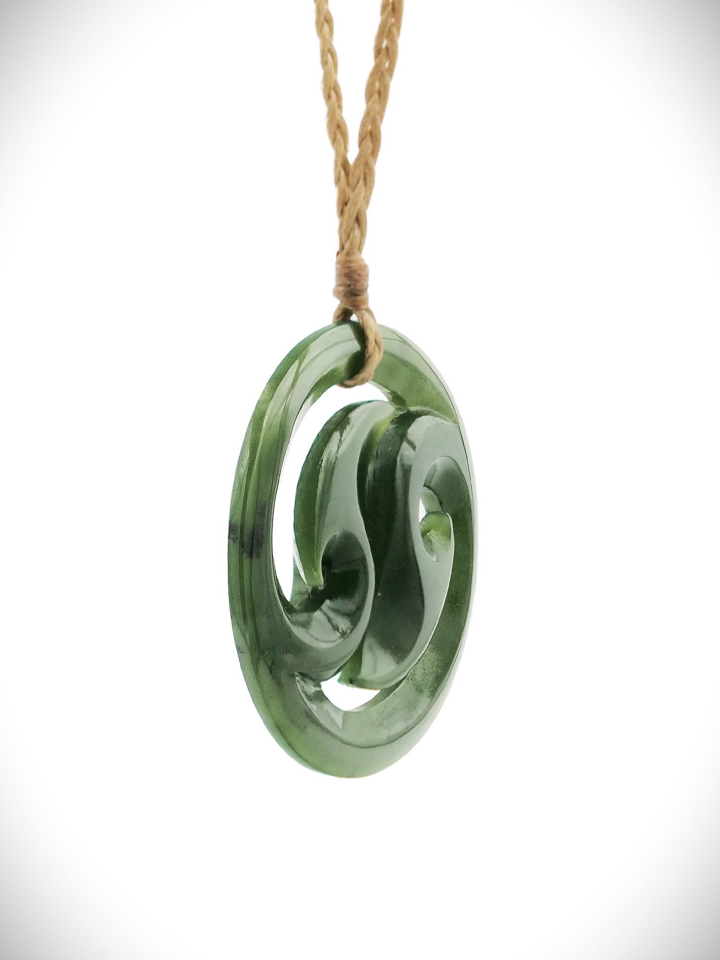 Moko Pounamu Yin Yang Porohita NZ Genuine Kawakawa Greenstone - Ohautira