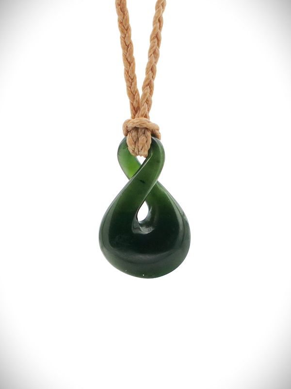 Moko Pounamu Pikorua (Twist) NZ Genuine Kawakawa Greenstone - Whatawhata Moko Pounamu Pikorua (Twist) NZ Genuine Kawakawa Greenstone - Whatawhata