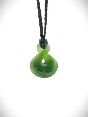 Moko Pounamu Pikorua (Twist) NZ Genuine Kahurangi Greenstone - Aranga Moko Pounamu Pikorua (Twist) NZ Genuine Kahurangi Greenstone - Aranga