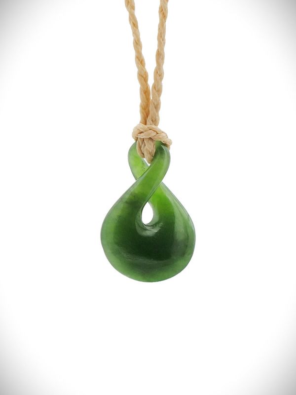Moko Pounamu Pikorua (Twist) NZ Genuine Kahurangi Greenstone - Kauroa Moko Pounamu Pikorua (Twist) NZ Genuine Kahurangi Greenstone - Kauroa