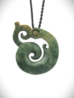 Moko Pounamu Koropepe NZ Genuine Kawakawa Flower Greenstone - Waitetuna Moko Pounamu Koropepe NZ Genuine Kawakawa Flower Greenstone - Waitetuna