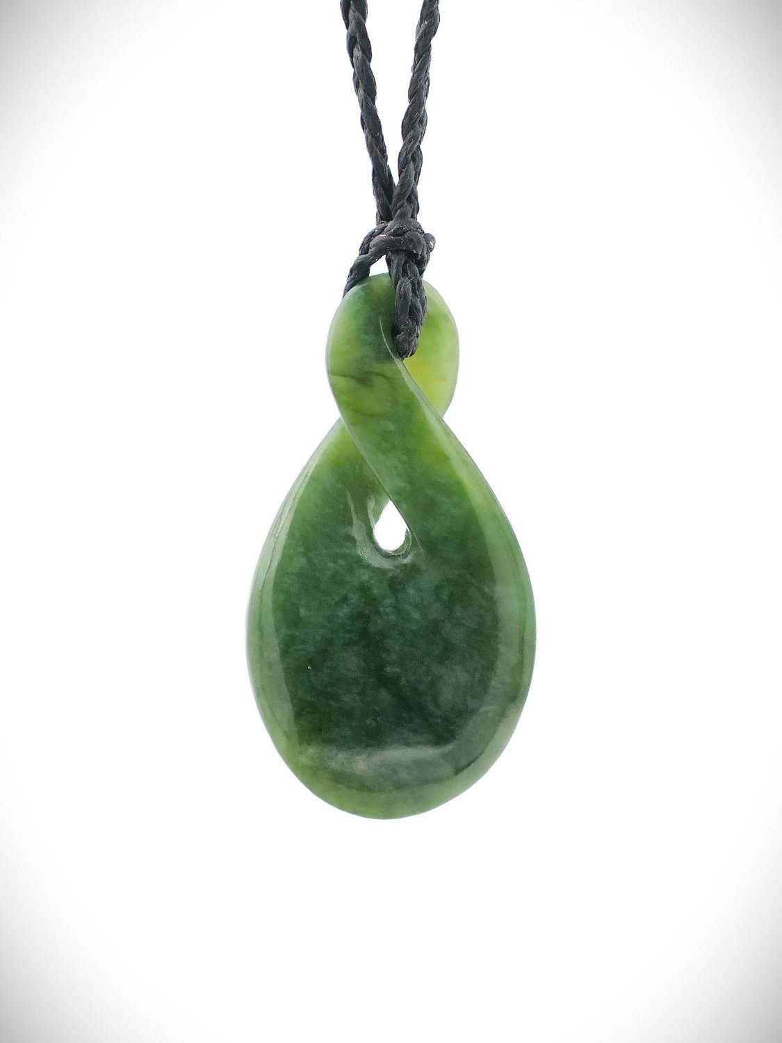 Moko Pounamu Single Pikorua (Twist) NZ Genuine Kahotea Greenstone - Tuatua