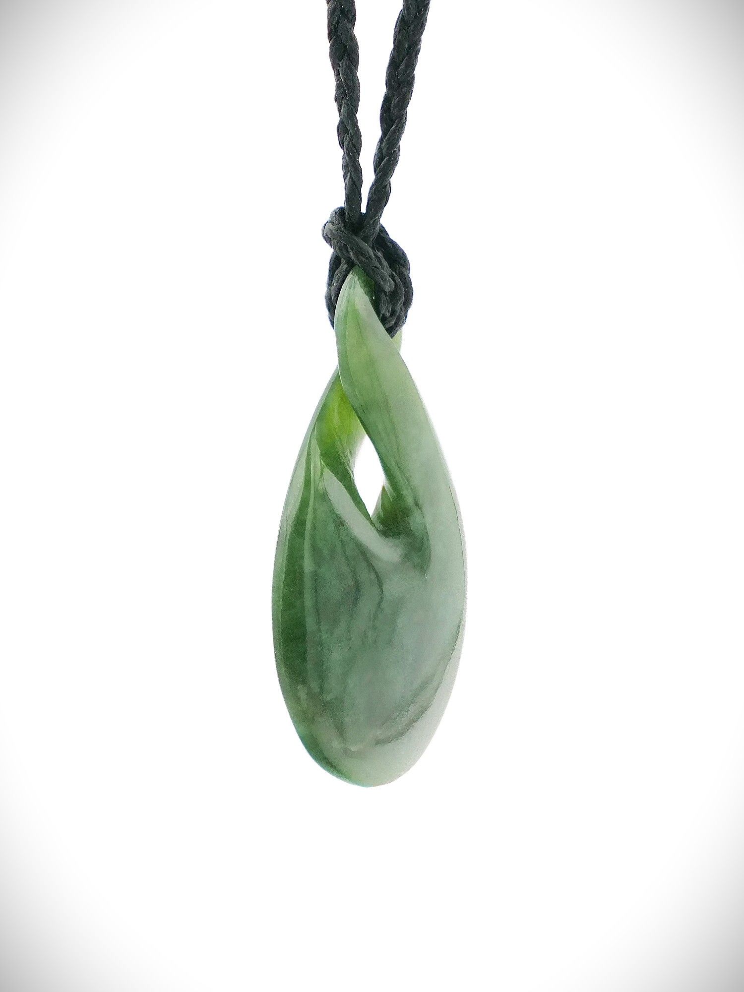 Moko Pounamu Single Pikorua (Twist) NZ Genuine Kahotea Greenstone - Tuatua