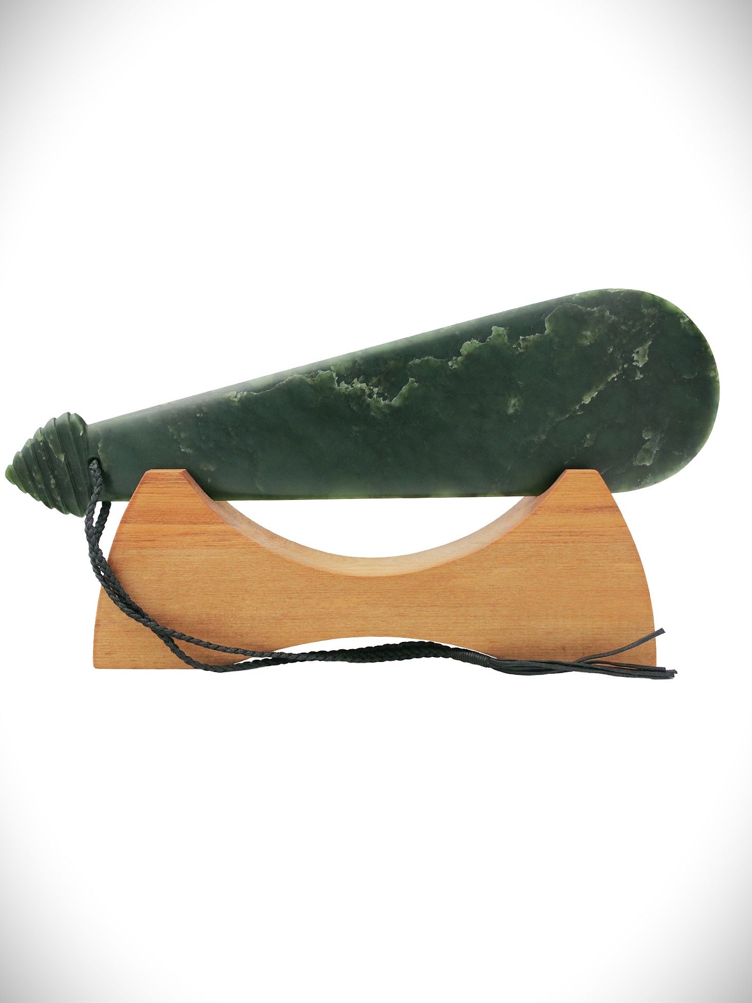 Moko Pounamu Mere Sculpture NZ Genuine Kawakawa Pounamu - Tahorakuri