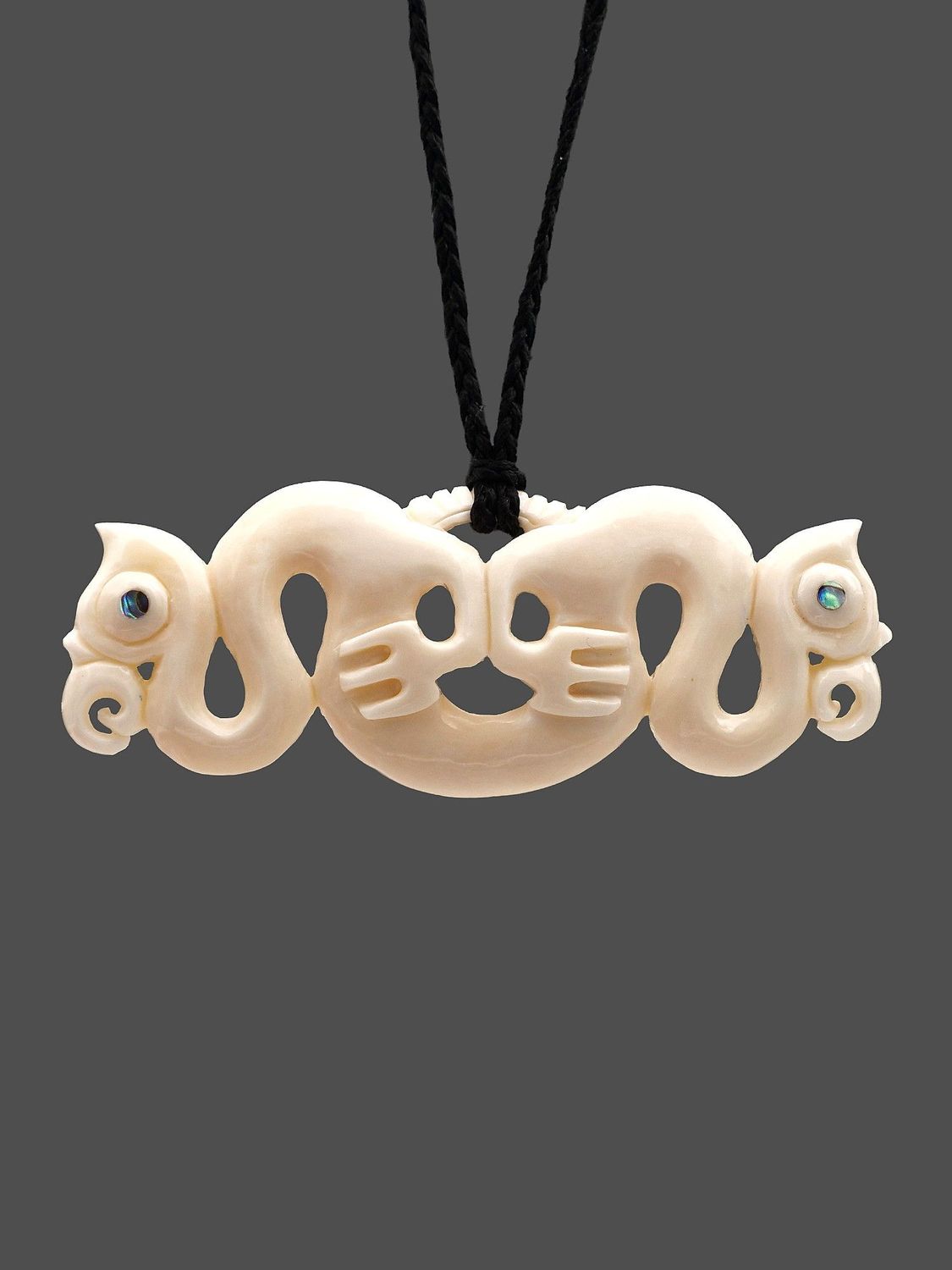 Moko Pounamu, Manaia  Bone Carving - Waitaki