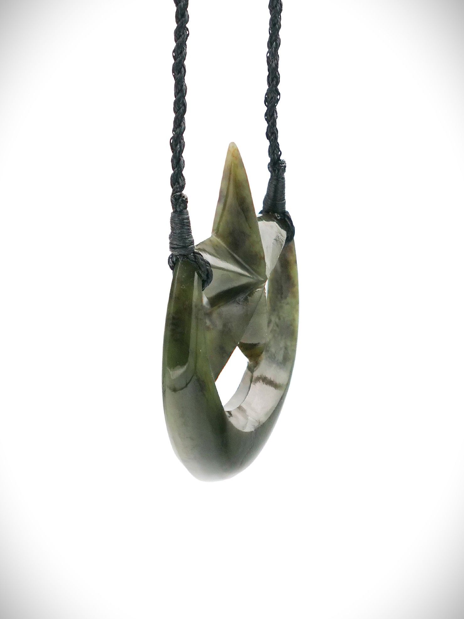 Moko Pounamu Ratana Star NZ Genuine Kawakawa Greenstone - Whitireia