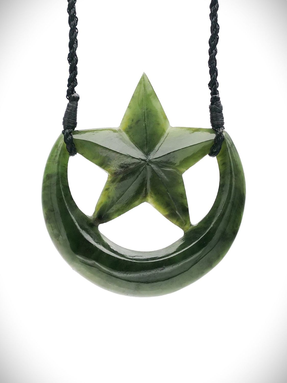 Moko Pounamu Ratana Star NZ Genuine Kawakawa Greenstone - Rukuhia Moko Pounamu Ratana Star NZ Genuine Kawakawa Greenstone - Rukuhia