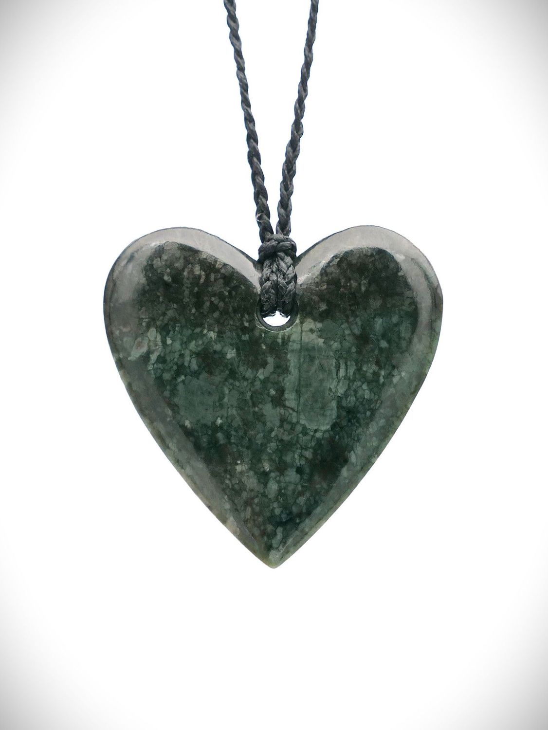 Moko Pounamu Manawa (Heart) NZ Genuine Serpentinite Greenstone - Rotowaro