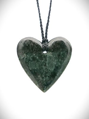 Moko Pounamu Manawa (Heart) NZ Genuine Serpentinite Greenstone - Rotowaro Moko Pounamu Manawa (Heart) NZ Genuine Serpentinite Greenstone - Rotowaro