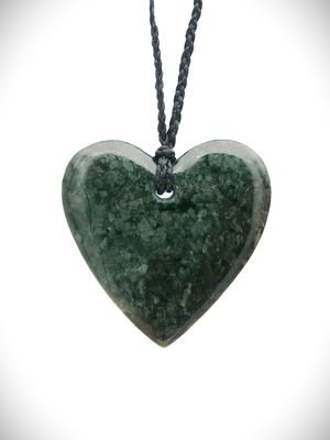 Moko Pounamu Manawa (Heart) NZ Genuine Serpentinite Greenstone - Whangamarino Moko Pounamu Manawa (Heart) NZ Genuine Serpentinite Greenstone - Whangamarino