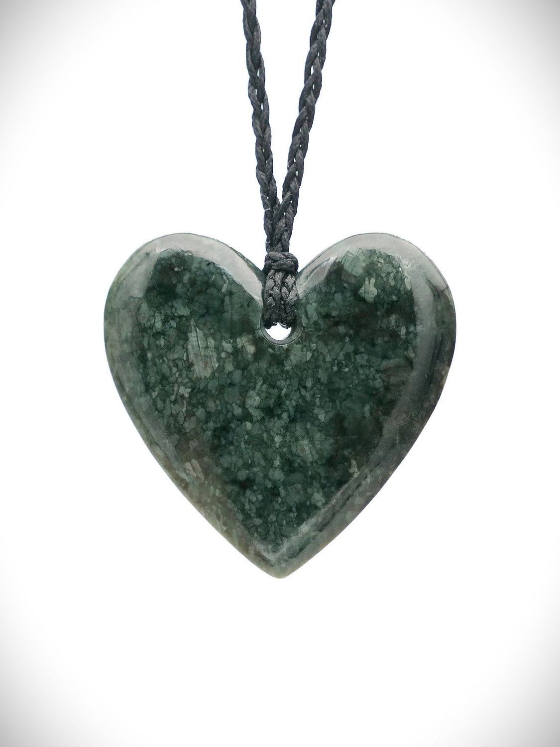 Moko Pounamu Manawa (Heart) NZ Genuine Serpentinite Greenstone - Horotiu