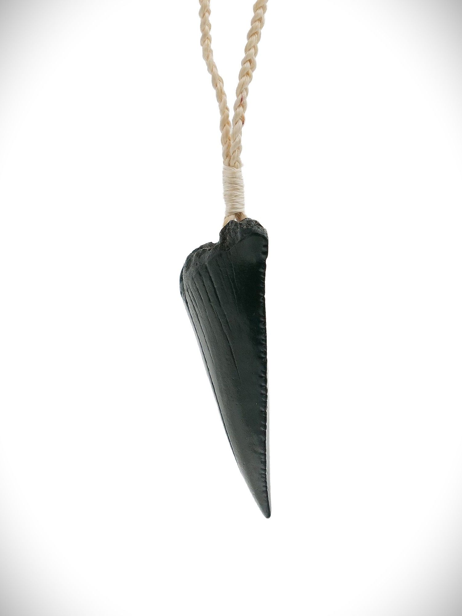 Moko Pounamu Megalodon Fossilised Mako Mau (Shark Tooth) & Genuine NZ Kawakawa Greenstone - Te Henga