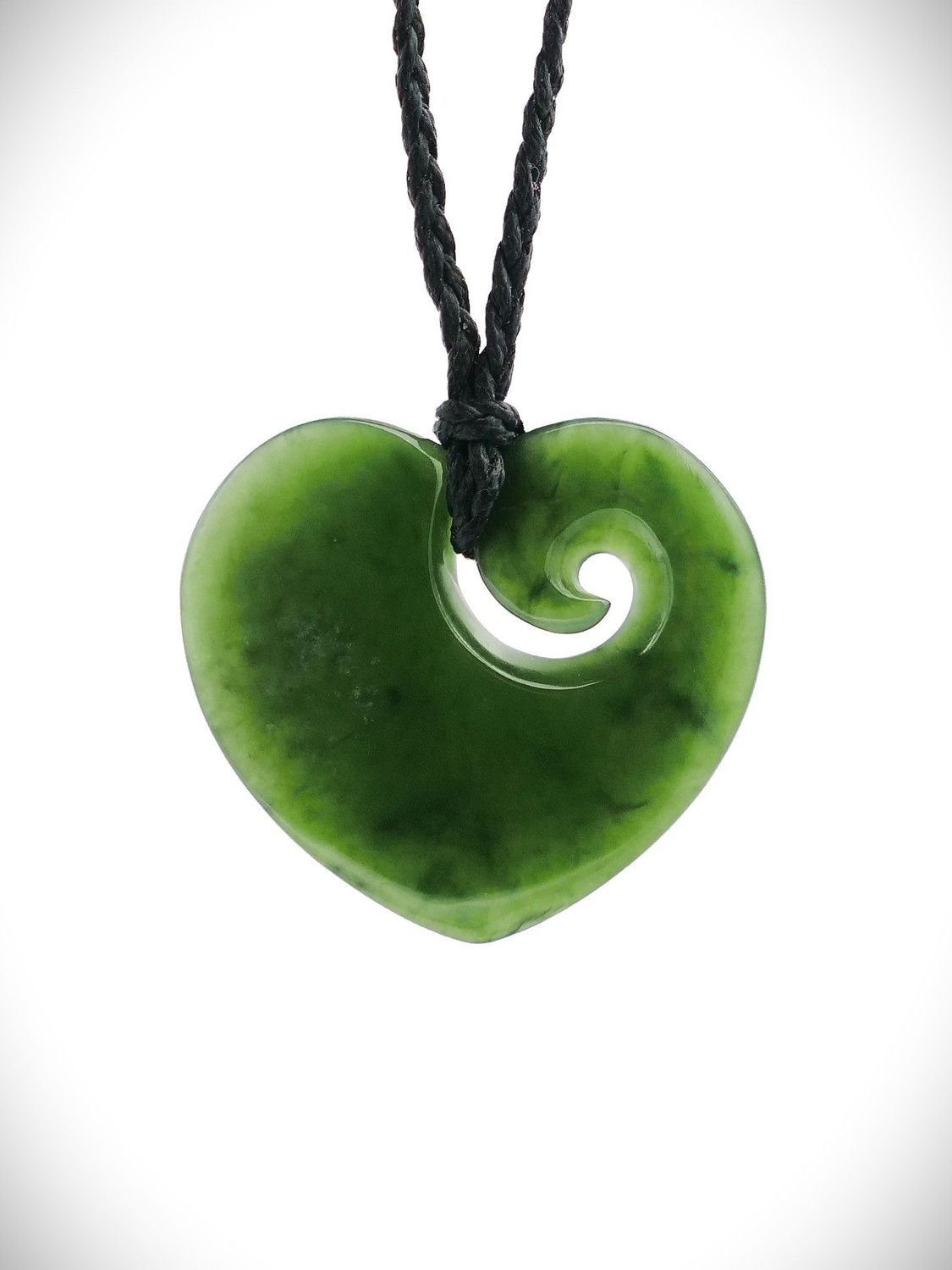 Moko Pounamu Manawa (Heart) NZ Genuine Kahurangi Greenstone - Omamari