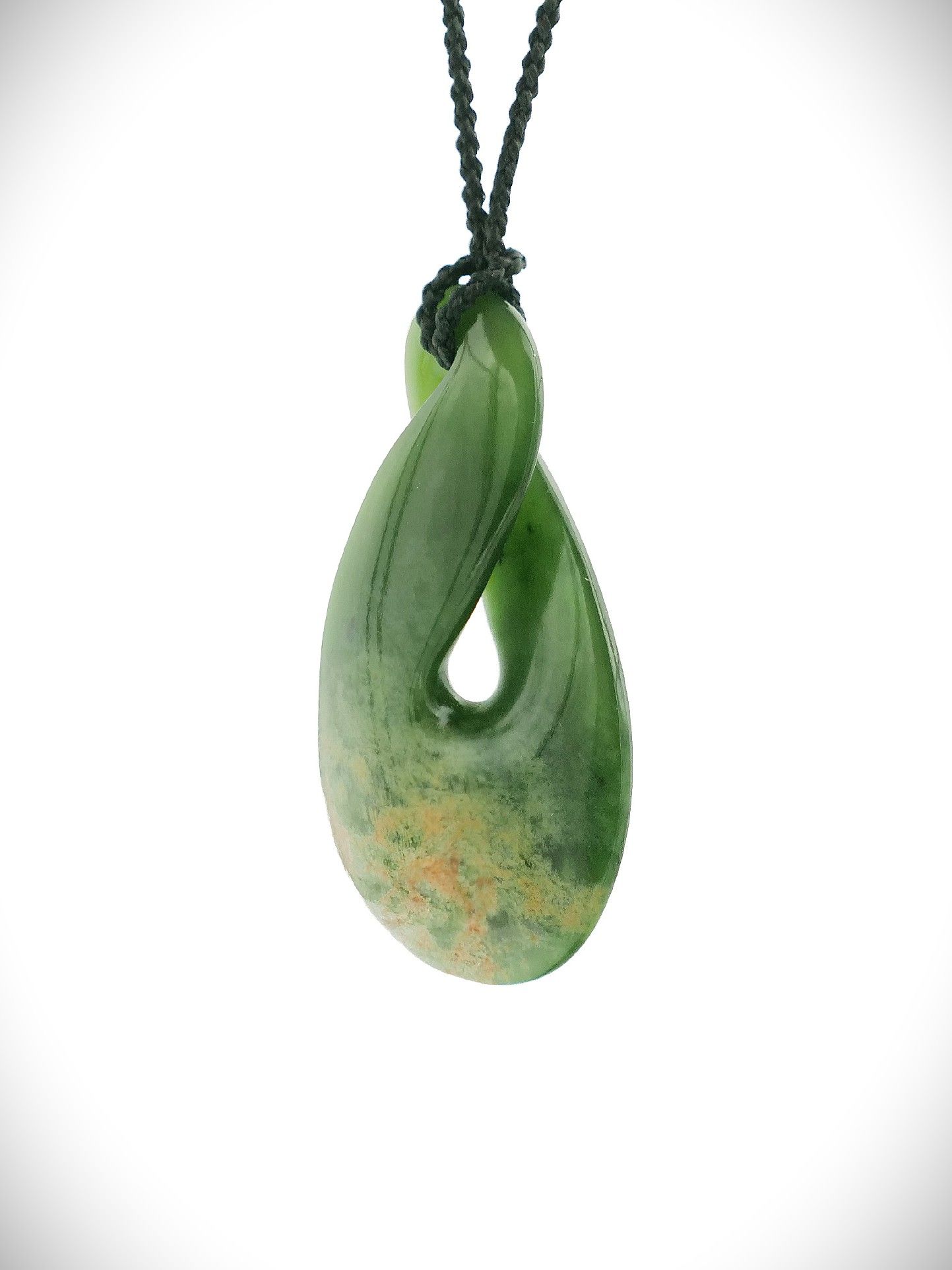 Moko Pounamu Pikorua (Twist) NZ Genuine Kahurangi Flower Greenstone - Maraehako