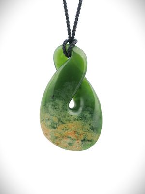 Moko Pounamu Pikorua (Twist) NZ Genuine Kahurangi Flower Greenstone - Maraehako