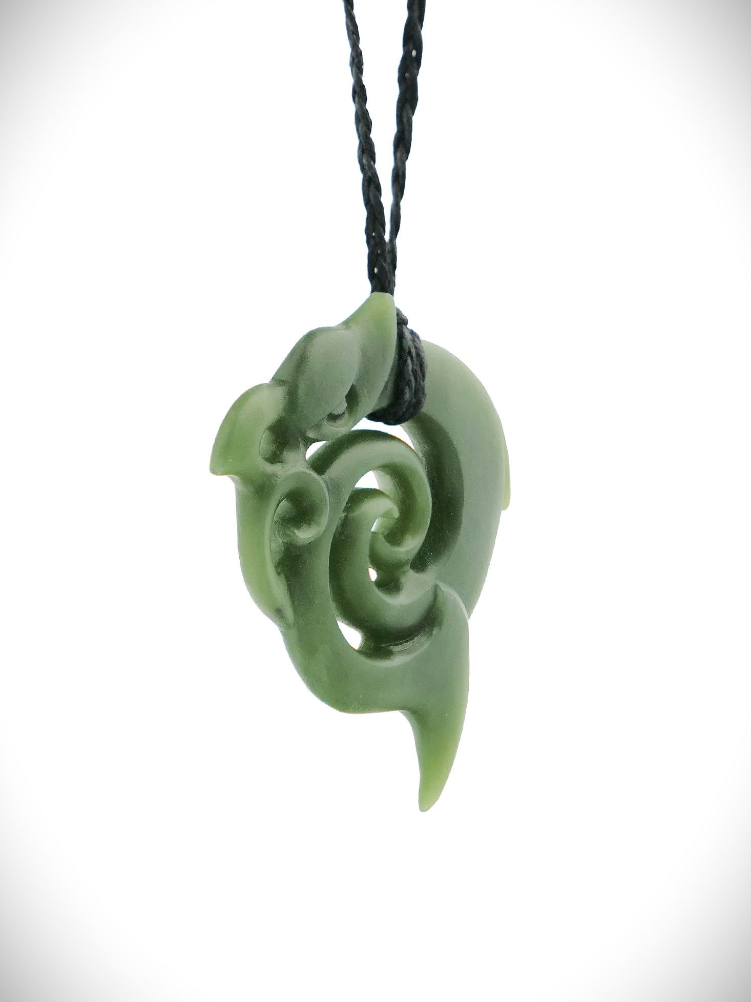 Moko Pounamu Koropepe NZ Genuine Kawakawa Greenstone - Pomarangai