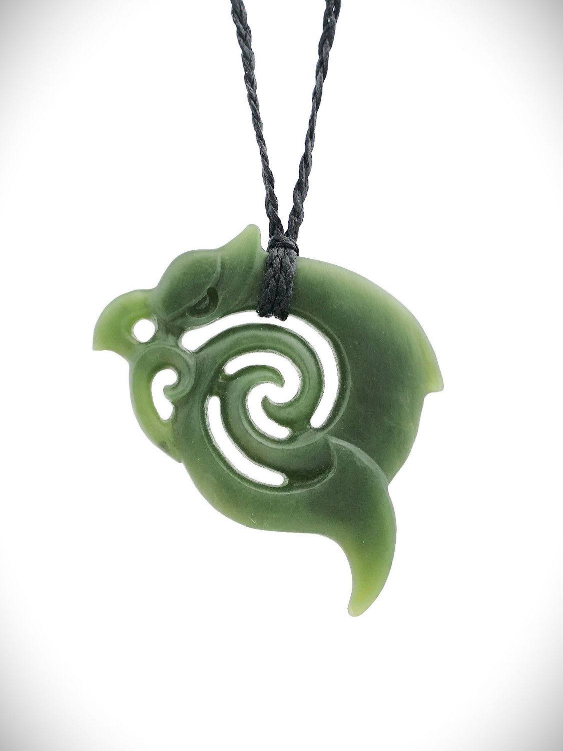 Moko Pounamu Koropepe NZ Genuine Kawakawa Greenstone - Pomarangai Moko Pounamu Koropepe NZ Genuine Kawakawa Greenstone - Pomarangai