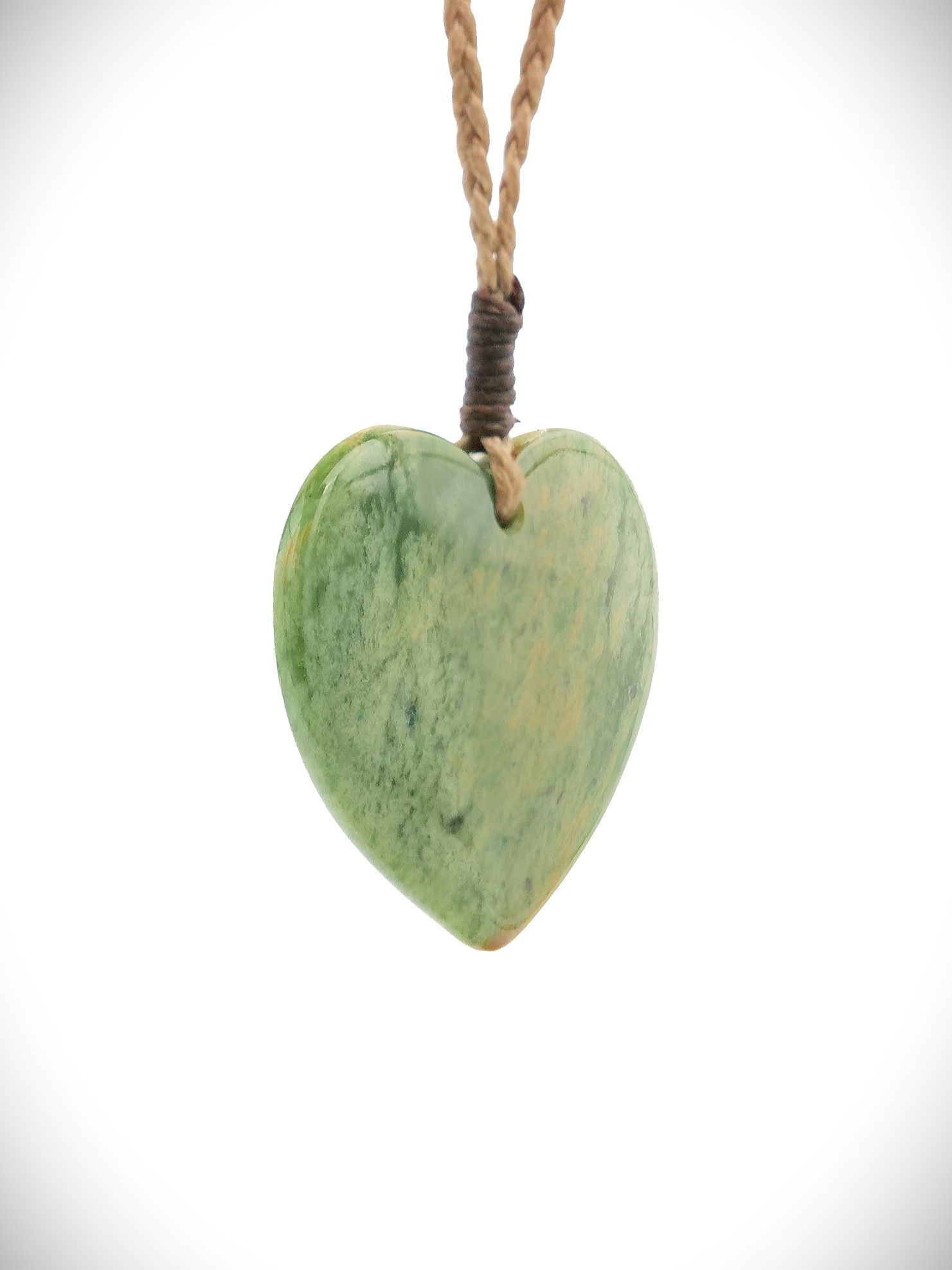 Moko Pounamu Heart NZ Genuine Marsden Flower Greenstone - Mangakura