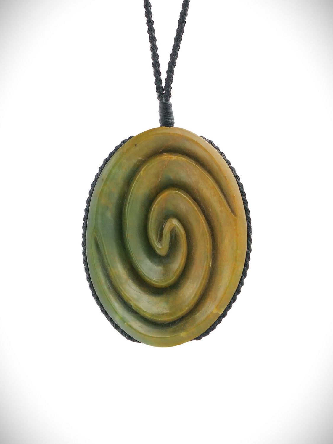 Moko Pounamu Double Koru NZ Genuine Raukaraka Greenstone - Hauturu