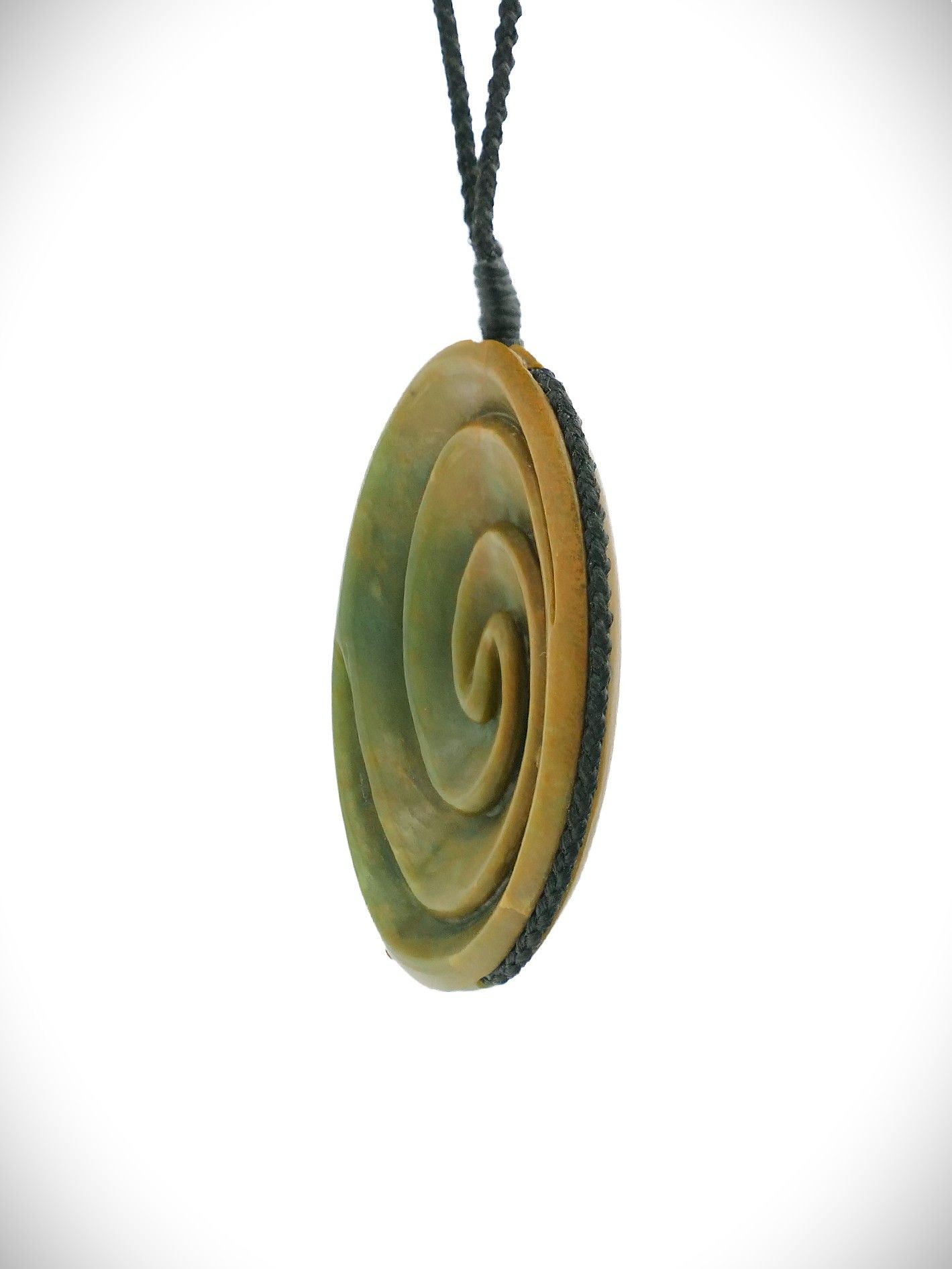 Moko Pounamu Double Koru NZ Genuine Raukaraka Greenstone - Hauturu