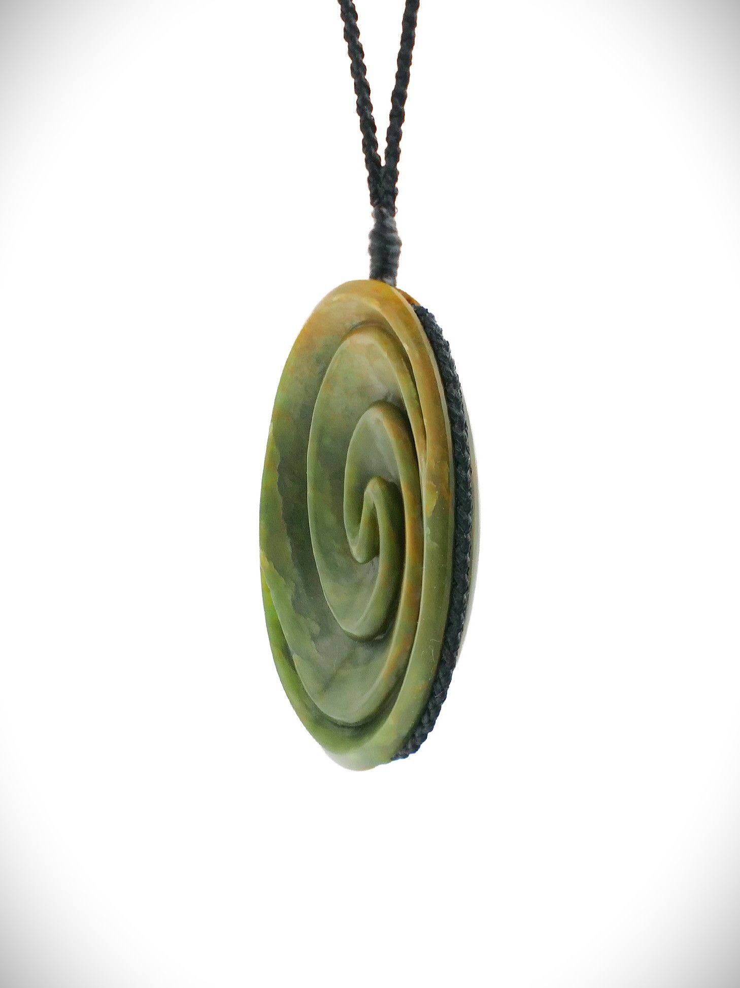 Moko Pounamu Double Koru NZ Genuine Raukaraka Greenstone - Taharoa