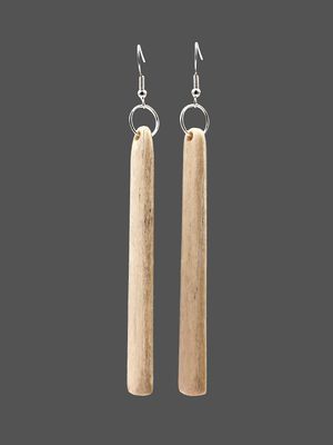 Moko Pounamu Whale Bone Sterling Silver Earrings - Omaia