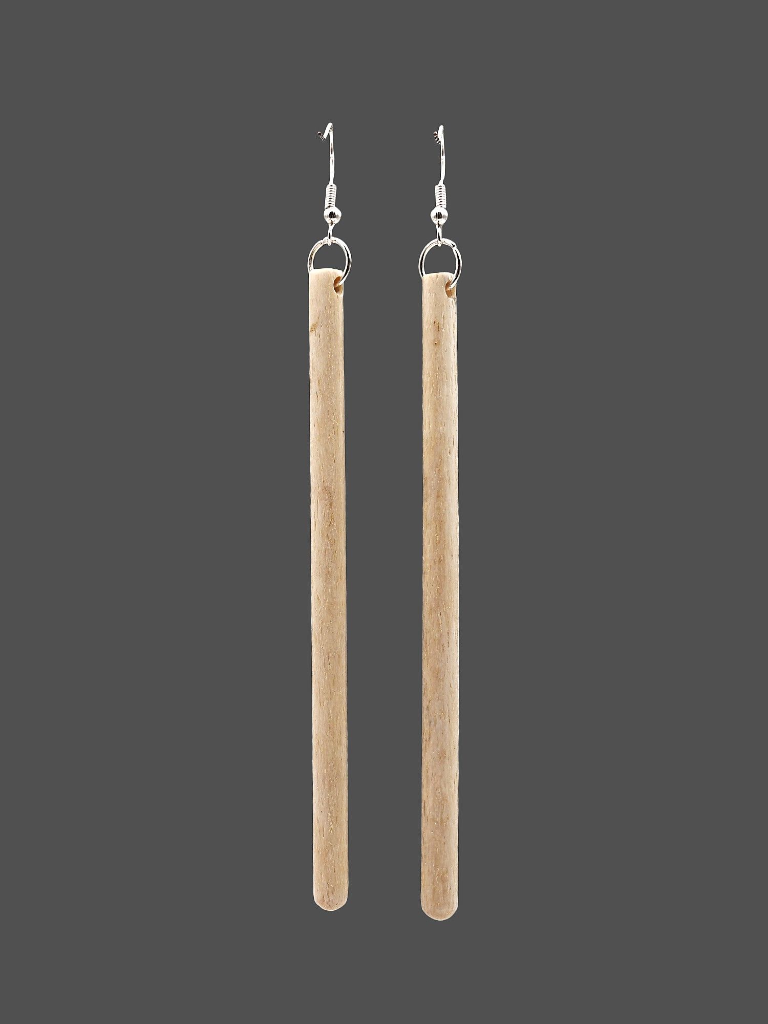 Moko Pounamu Whale Bone Sterling Silver Earrings - Tokomaru