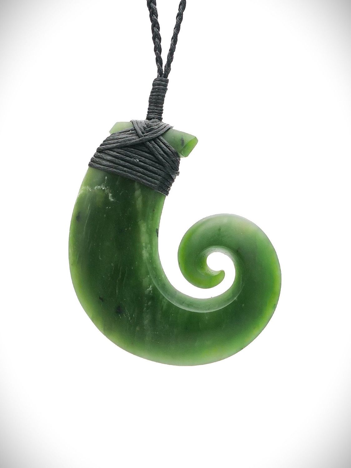 Moko Pounamu Hei Matau (Hook) NZ Genuine Kahotea Greenstone - Awamarino Moko Pounamu Hei Matau (Hook) NZ Genuine Kahotea Greenstone - Awamarino