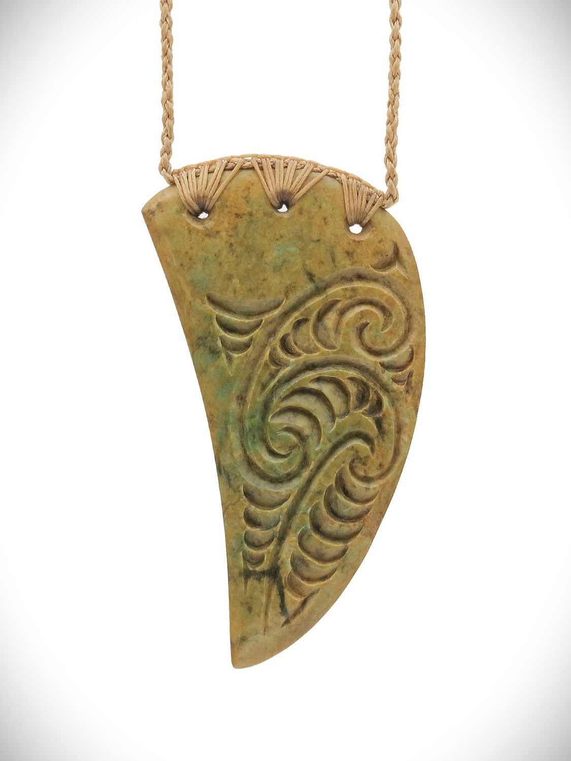 Moko Pounamu Rei Niho NZ Genuine Raukaraka Greenstone - Oruawairua