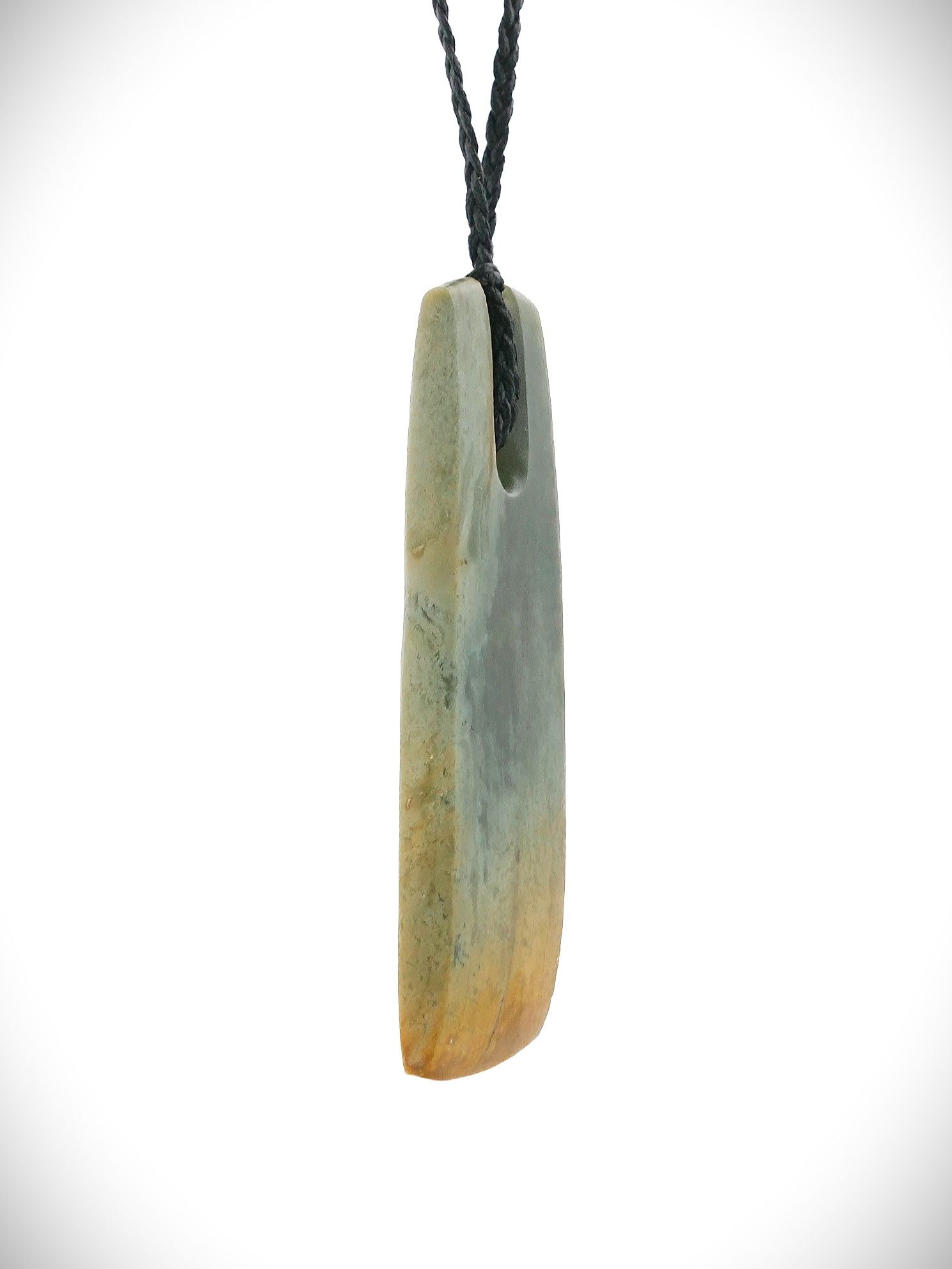 Moko Pounamu Toki Genuine NZ Inanga Flower Greenstone - Korihi
