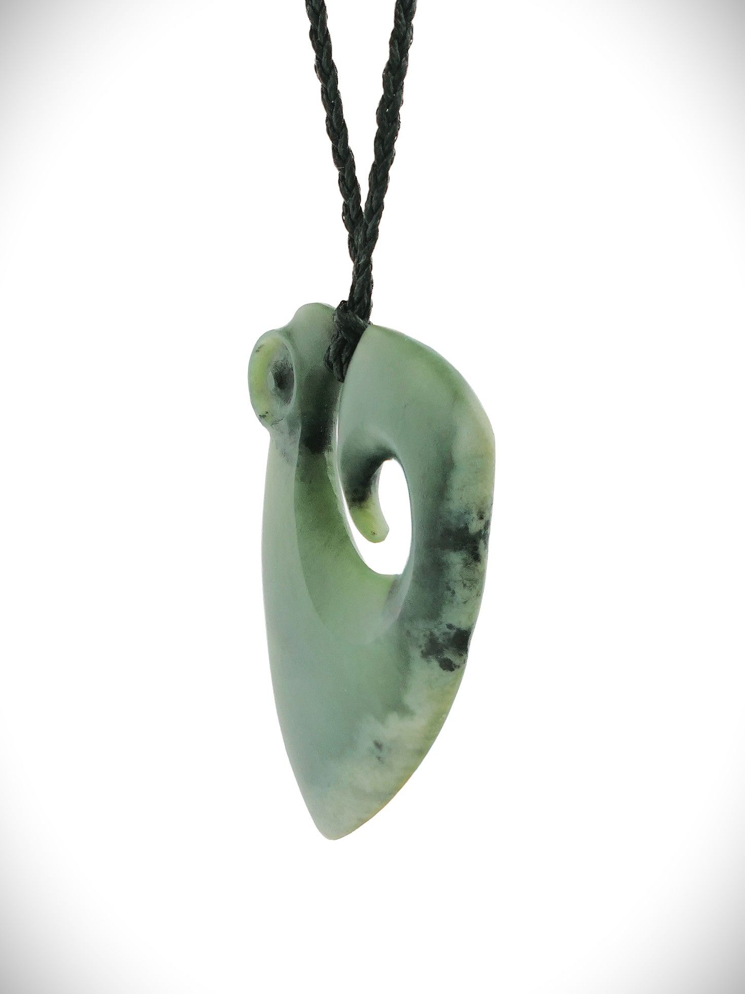 Moko Pounamu Manaia NZ Genuine Kawakawa Flower Greenstone - Honikiwi