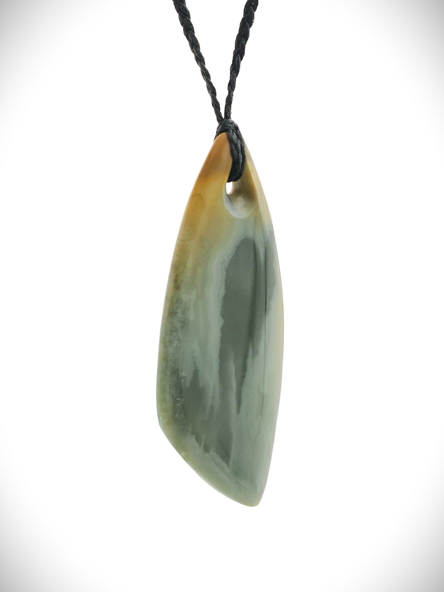 Moko Pounamu Roimata (Drop) NZ Genuine Inanga Flower Greenstone - Hauturu