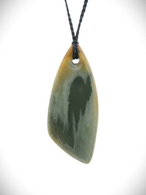 Moko Pounamu Roimata (Drop) NZ Genuine Inanga Flower Greenstone - Hauturu