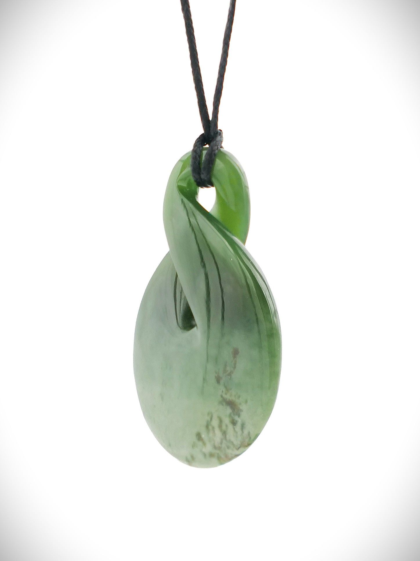 Moko Pounamu Single Pikorua (Twist) Genuine NZ Kahurangi/Kokopu Greenstone - Putaruru