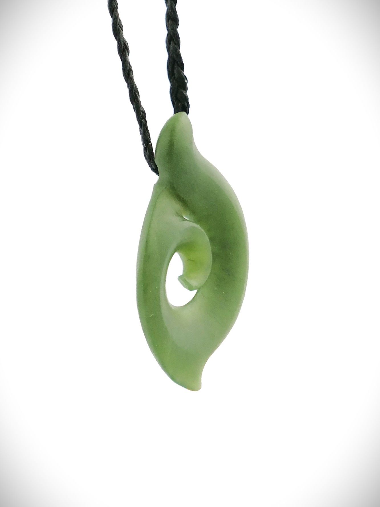 Moko Pounamu Koru NZ Genuine Kahurangi Greenstone - Mangaohutu
