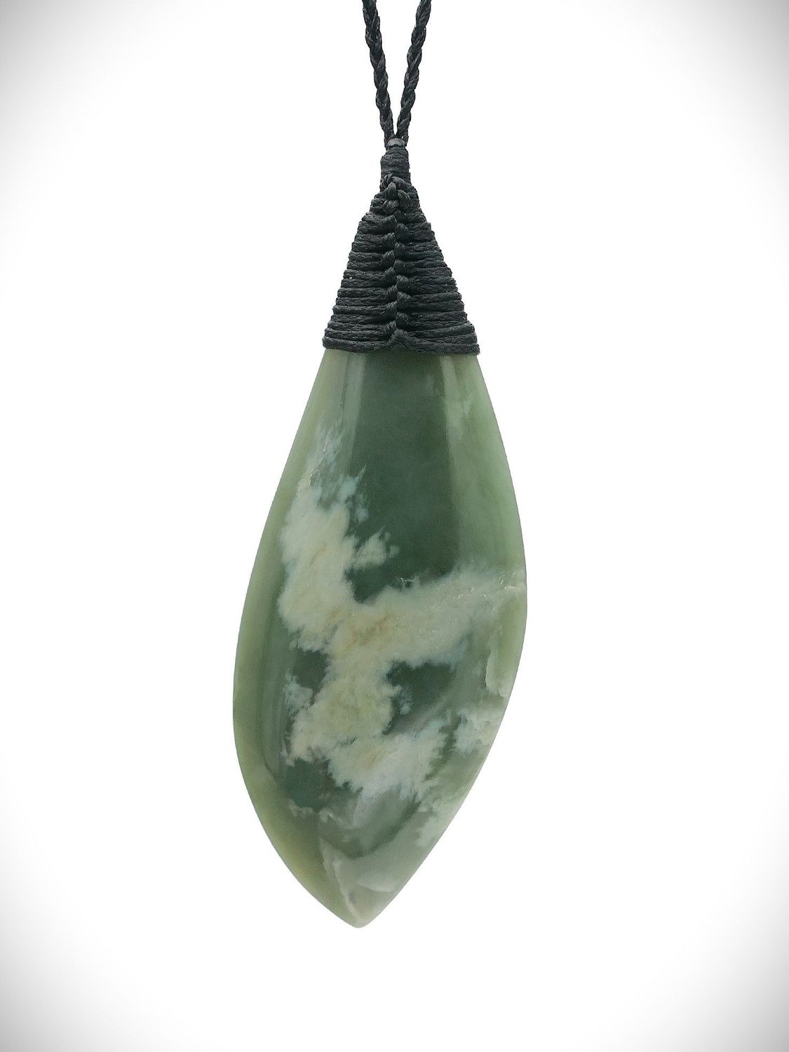 Moko Pounamu Roimata (Teardrop) NZ Genuine Inanga Flower Greenstone - Karioi Moko Pounamu Roimata (Teardrop) NZ Genuine Inanga Flower Greenstone - Karioi