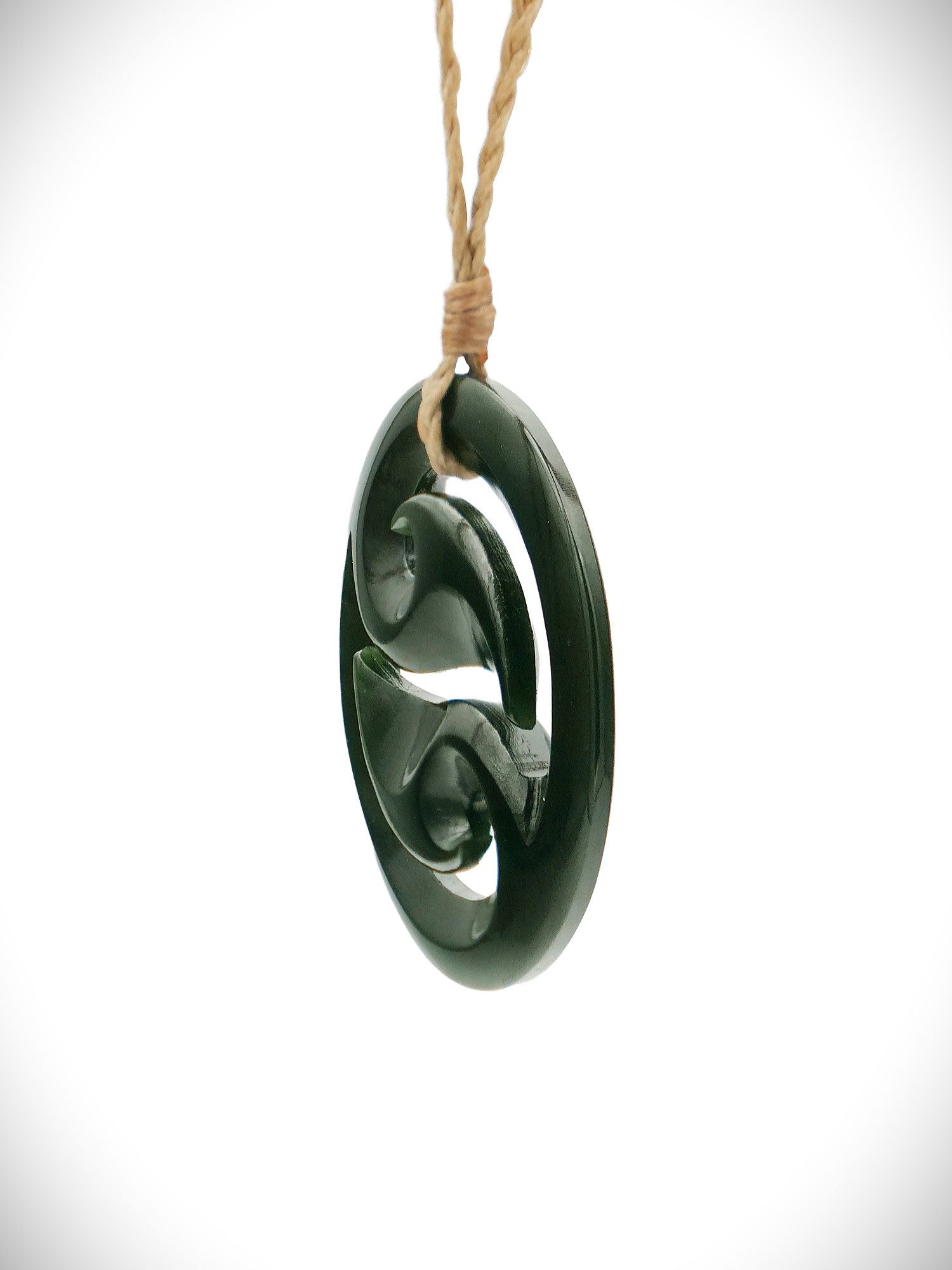 Moko Pounamu Yin Yang Porohita NZ Genuine Kawakawa Greenstone - Te Whaanga