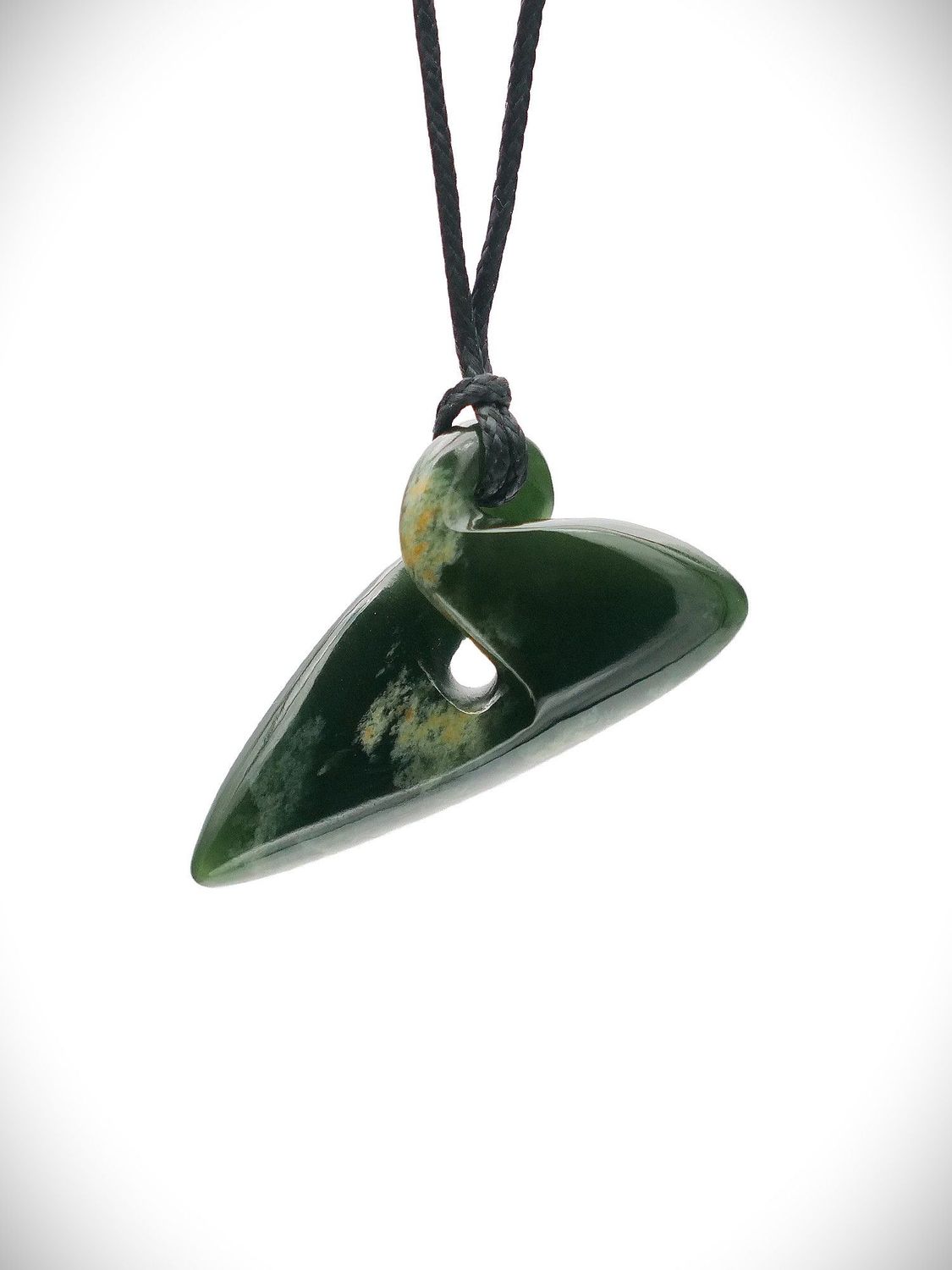 Moko Pounamu Pikorua (Twist) Genuine NZ Kawakawa Flower Greenstone - Ruawai Moko Pounamu Pikorua (Twist) Genuine NZ Kawakawa Flower Greenstone - Ruawai