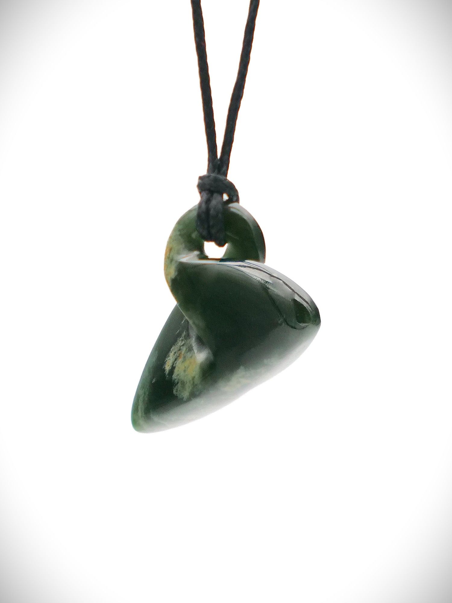 Moko Pounamu Pikorua (Twist) Genuine NZ Kawakawa Flower Greenstone - Ruawai