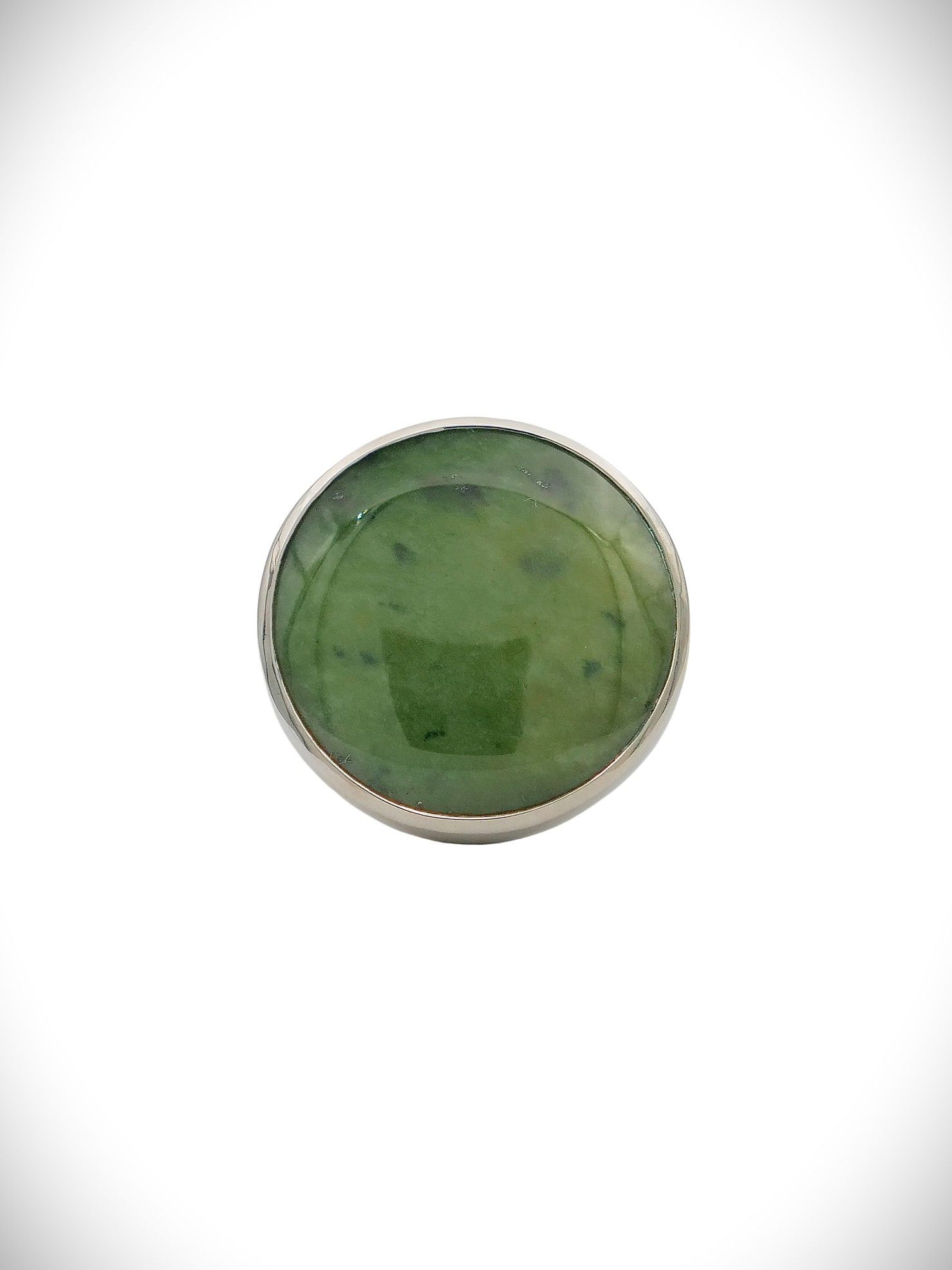 Moko Pounamu Raukaraka Pounamu & Sterling Silver Ring - Moerangi
