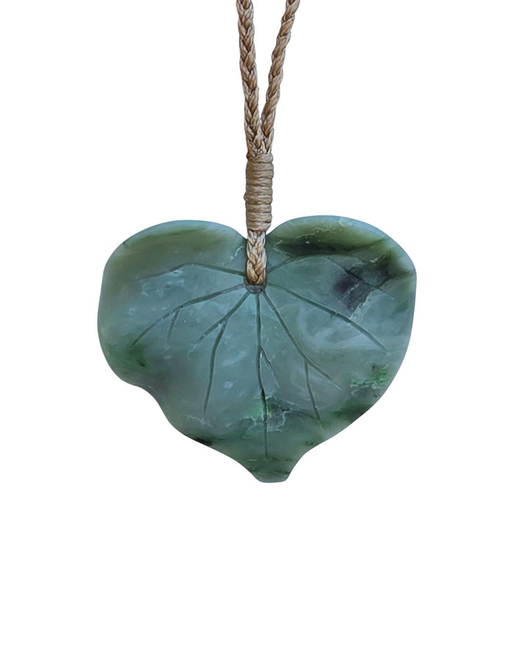 Moko Pounamu Kawakawa Leaf NZ Genuine Inanga Greenstone - Ngahere
