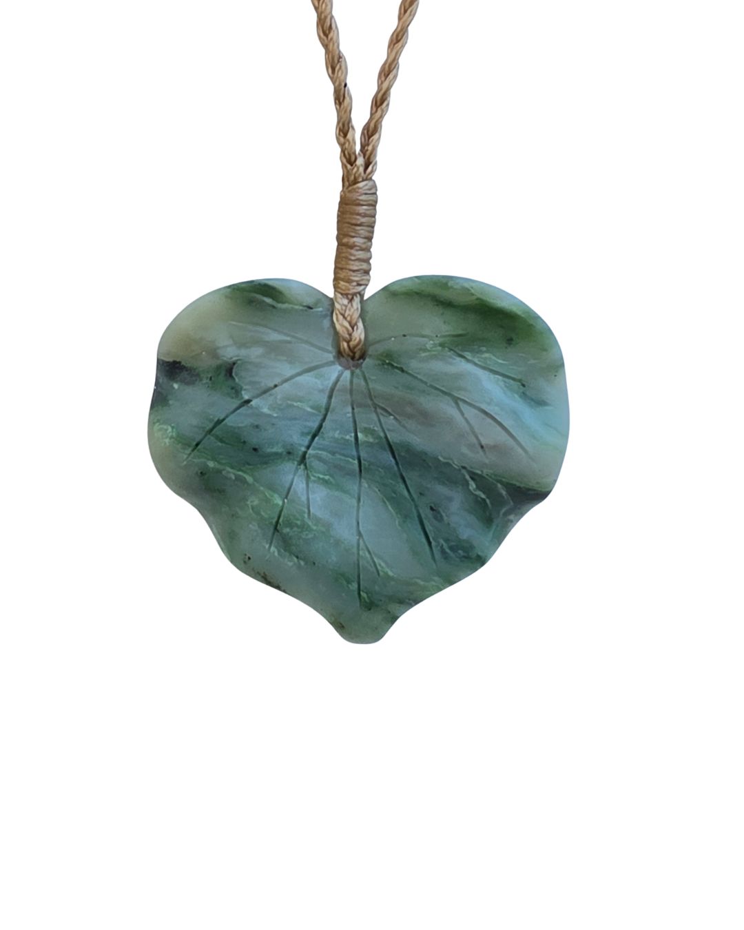 Moko Pounamu Kawakawa Leaf NZ Genuine Inanga Greenstone - Arapae