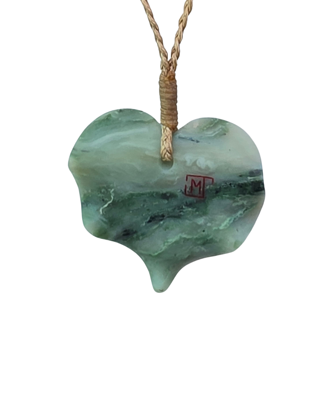 Moko Pounamu Kawakawa Leaf NZ Genuine Inanga Greenstone - Arapae