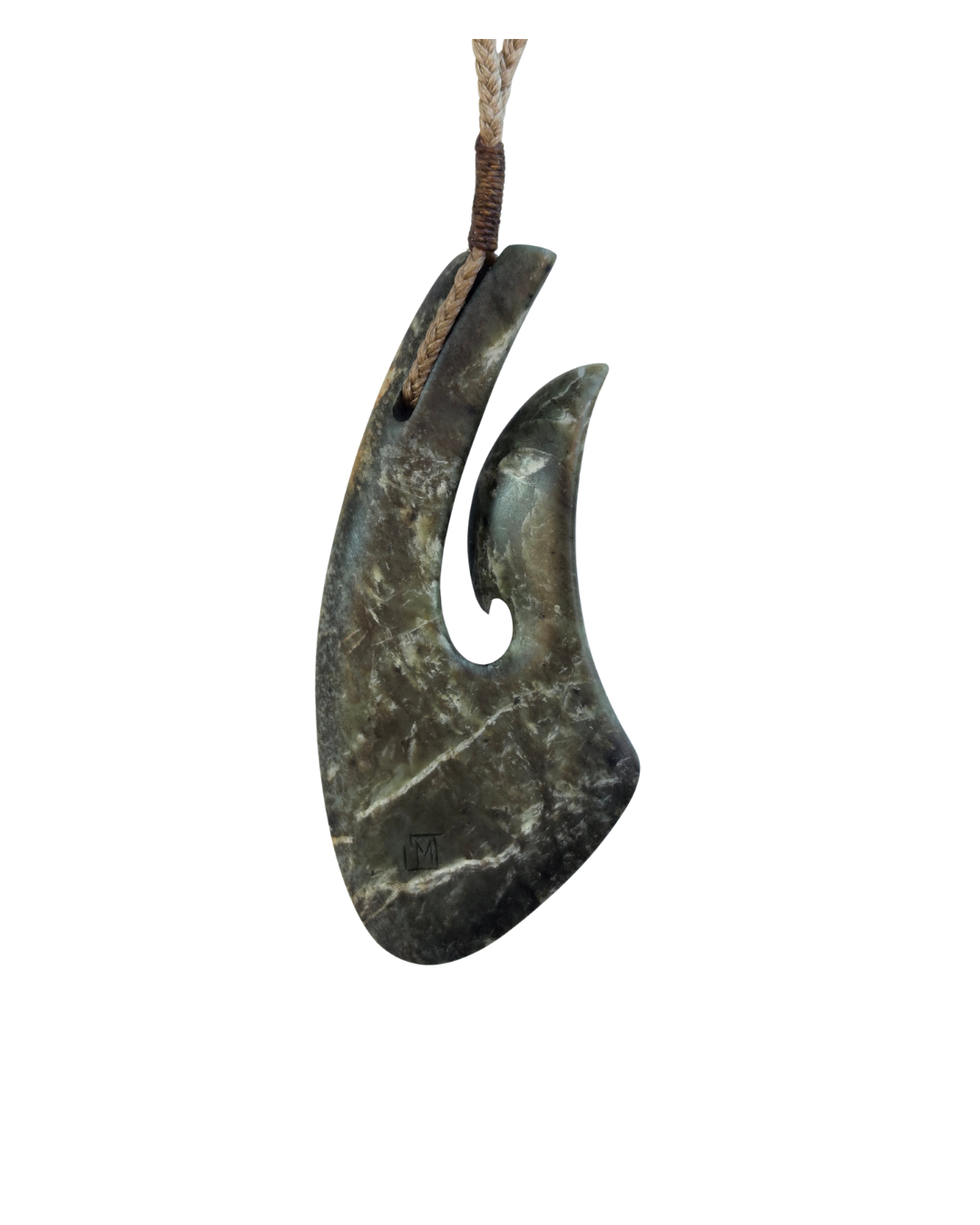 Moko Pounamu Hei Matau NZ Genuine (Nelson) Te Tau Ihu Greenstone - Makara