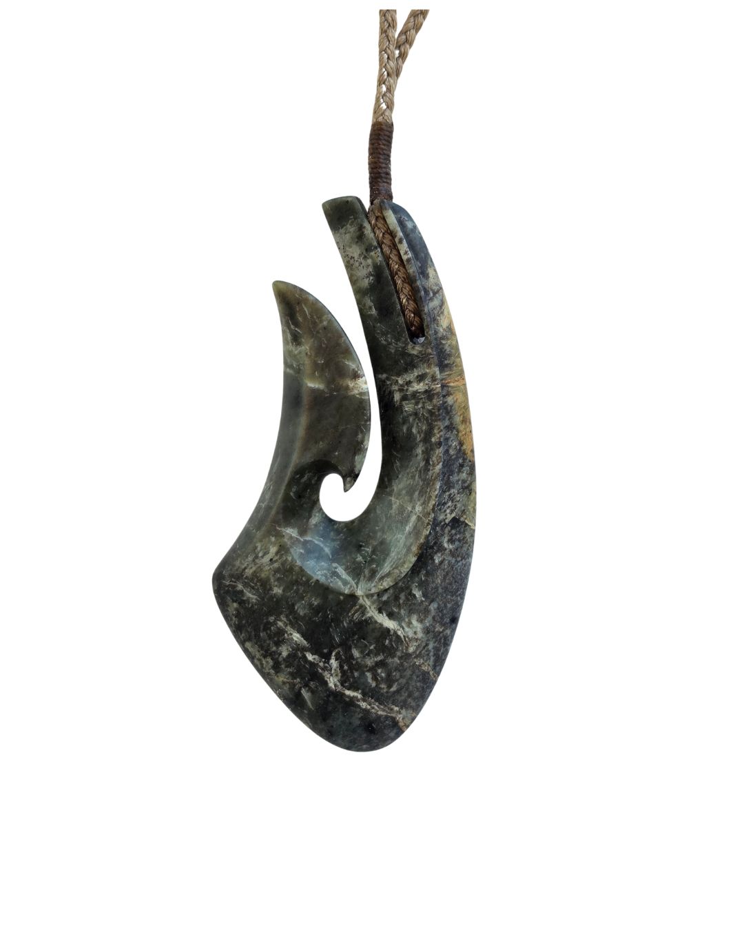 Moko Pounamu Hei Matau NZ Genuine (Nelson) Te Tau Ihu Greenstone - Makara