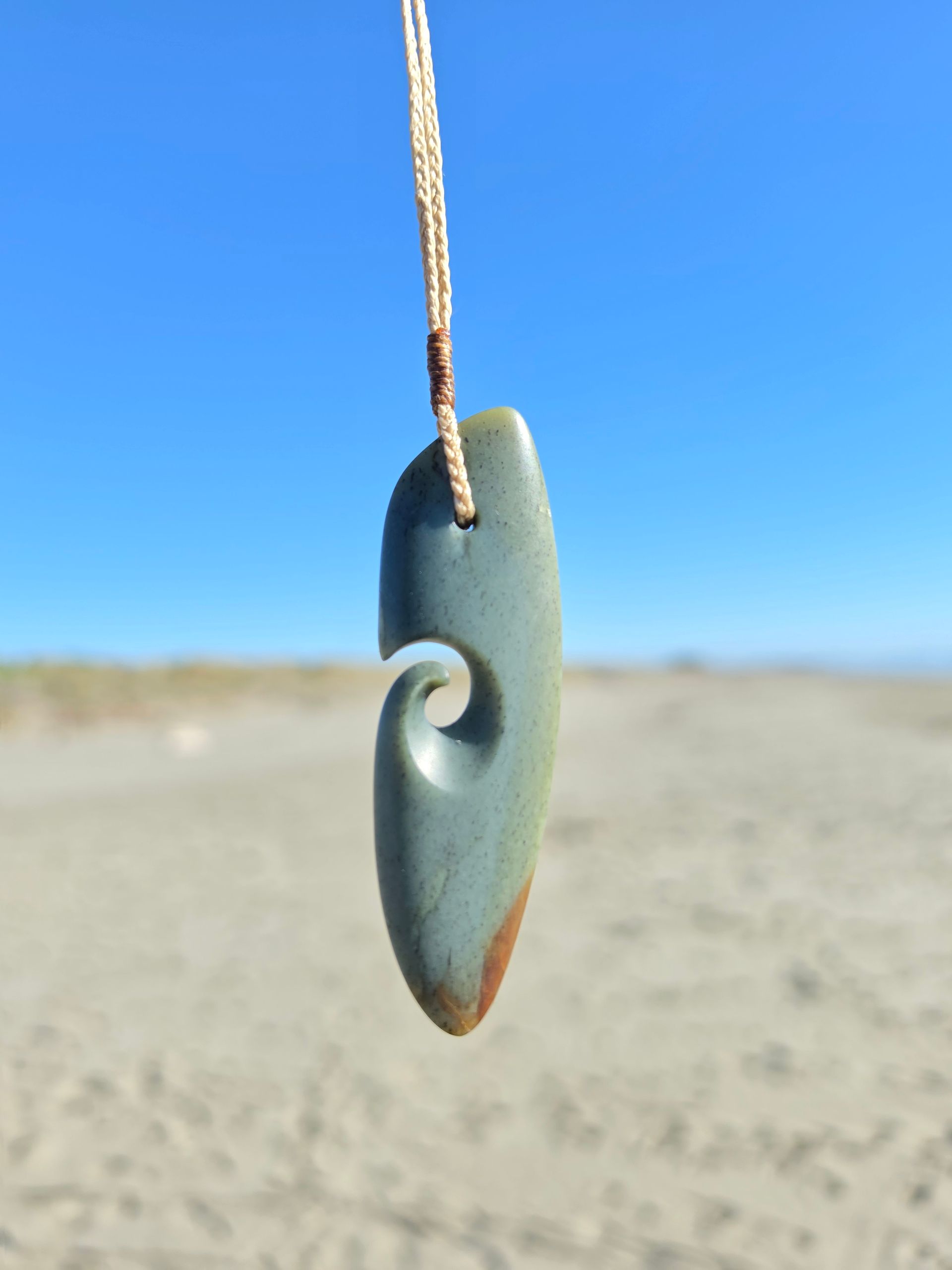 Moko Pounamu NZ Genuine (Nelson) Te Tau Ihu Kokopu Greenstone - Mahana