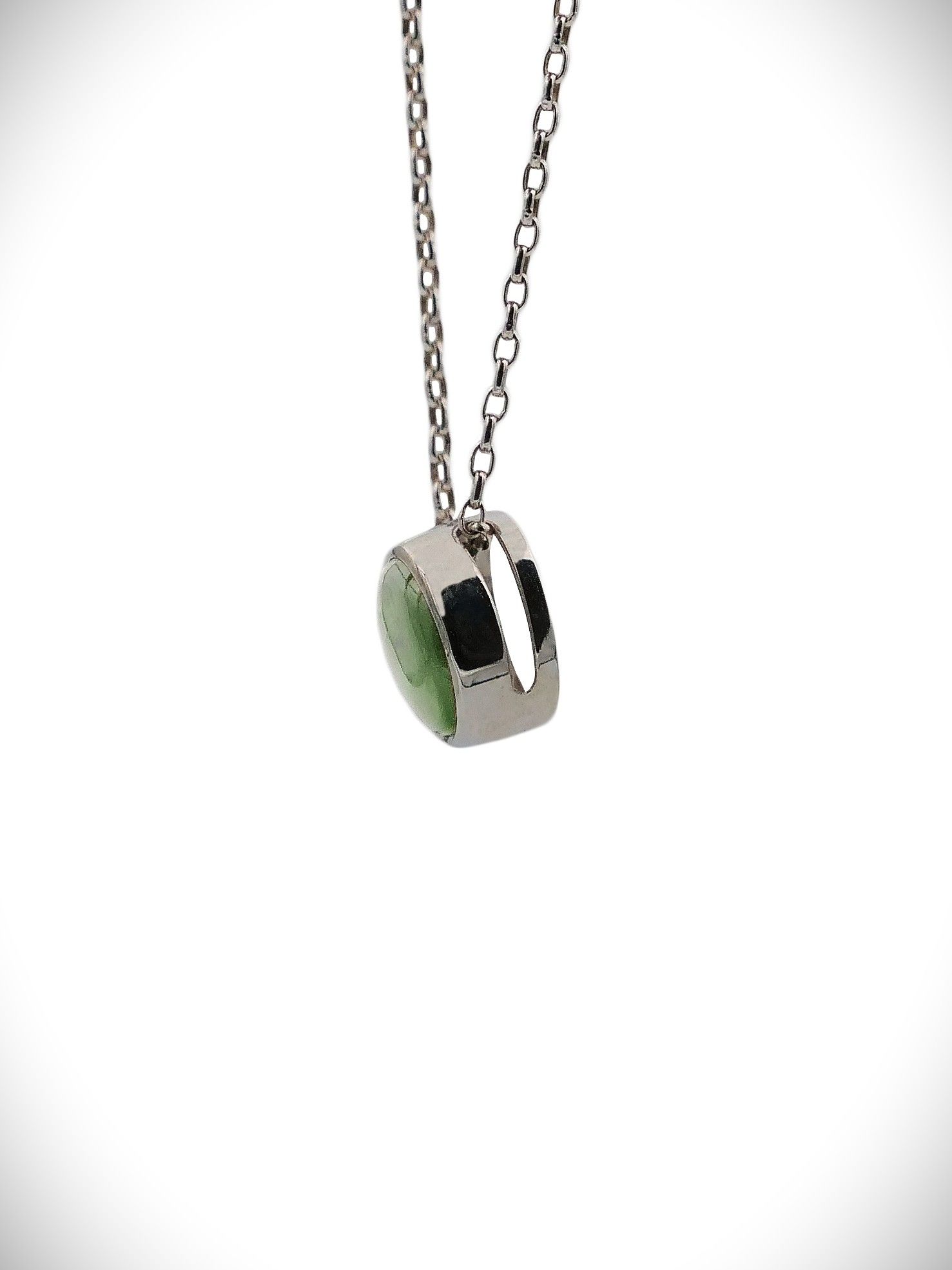Moko Pounamu Gilt Slider Genuine NZ Kawakawa & Sterling Silver Pendant - Piopio